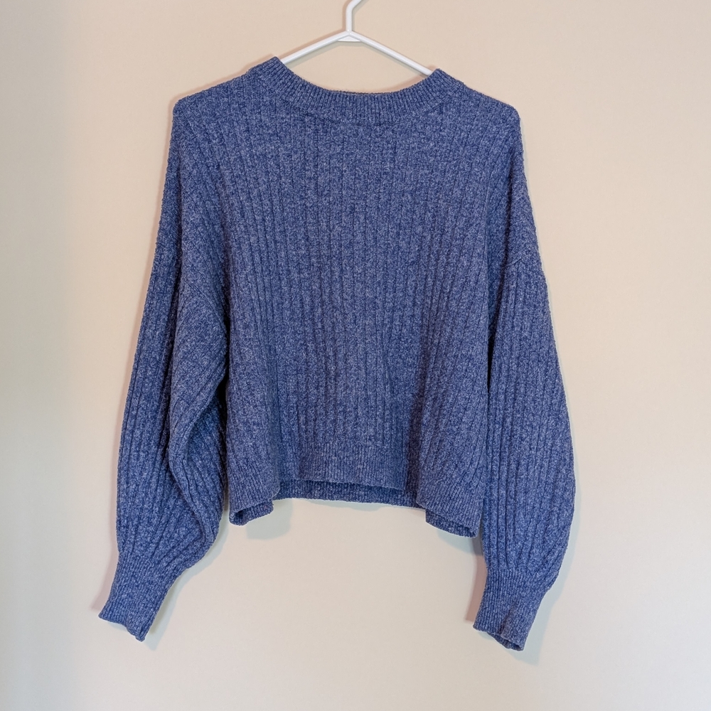 Dynamite Heather Blue Crew Neck Sweater, Size Medium